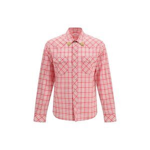 Versace Red Cotton Pattern Men's Shirt